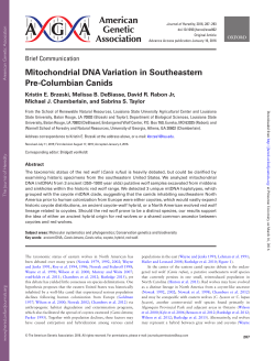 Mitochondrial DNA Variation in Southeastern Pre
