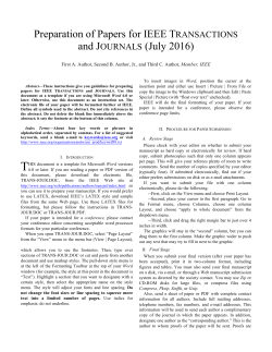 Preparation of Papers for IEEE TRANSACTIONS and