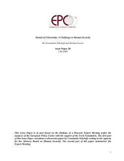 1 Denial of Citizenship: A Challenge to Human Security By