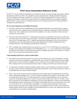 PCAT Score Interpretation Quick Reference