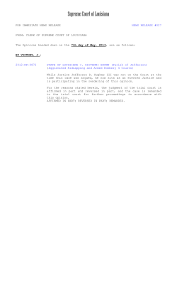2012-KP-0872 STATE OF LOUISIANA v. GIOVANNI BROWN