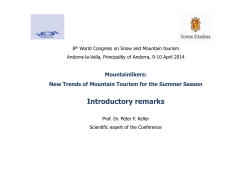 New Trends of Mountain Tourism for the Summer Season