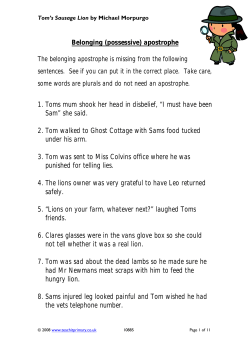 1. Toms mum shook her head in disbelief, &ldquo;I must have been Sam