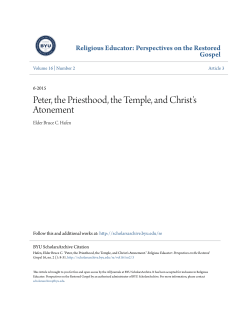 Peter, the Priesthood, the Temple, and Christ`s Atonement