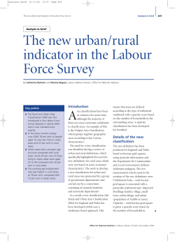 The new urban/rural indicator in the LFS
