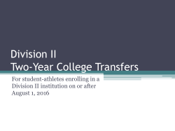 Division II Two-Year College Transfers