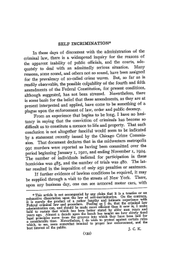 Self Incrimination - Penn Law: Legal Scholarship Repository