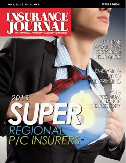Insurance Journal Magazine - West Issue May 6, 2013