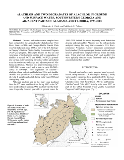 alachlor and two degradates of alachlor in ground and surface water