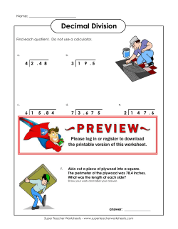 Decimal Division - superteacherworksheets.com