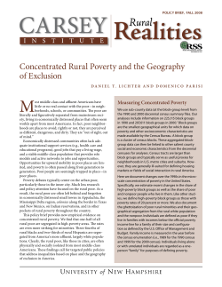 Concentrated Rural Poverty and the Geography of Exclusion