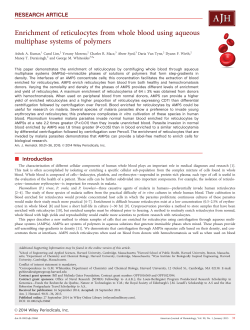 Enrichment of reticulocytes from whole blood using aqueous