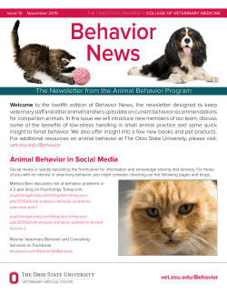 Behavior News - The Ohio State University College of Veterinary