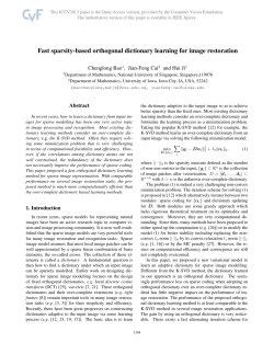 fast sparsity-based orthogonal dictionary learning for image restoration