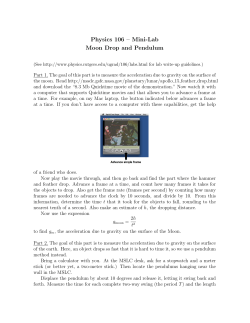 Physics 106 &ndash; Mini-Lab Moon Drop and Pendulum