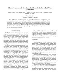 Effects of Socioeconomic diversity on iPod Touch Device Use in