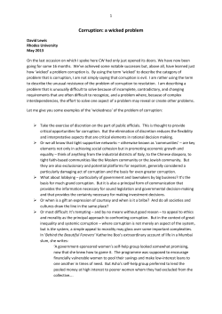 Corruption: a wicked problem