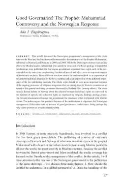 Good Governance? The Prophet Muhammad Controversy and the