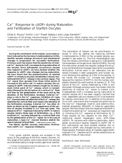 Ca2+ Response to cADPr during Maturation and Fertilization of