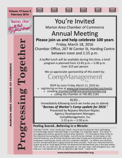 Marion Area Chamber February 2016 Progessing Together E