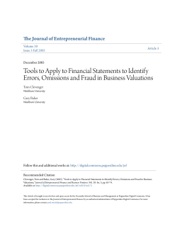 Tools to Apply to Financial Statements to Identify Errors, Omissions