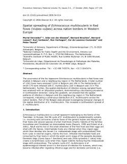 Spatial spreading of Echinococcus multilocularis in Red foxes