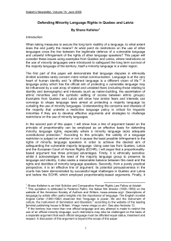 Defending Minority Language Rights in Quebec and Latvia