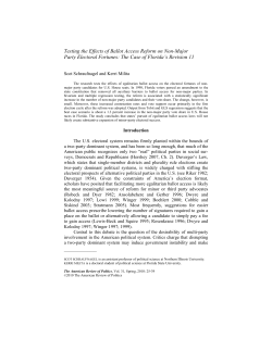 Testing the Effects of Ballot Access Reform on Non