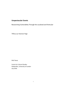 Unspectacular Events - Goldsmiths Research Online