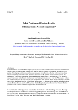 Ballot Position and Election Results: Evidence from a Natural