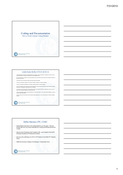 Coding and Documentation