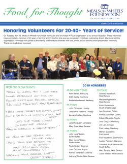 Summer 2016 Newsletter