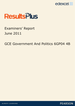 Examiner report - Unit 4B (6GP04) - June 2011 - Edexcel