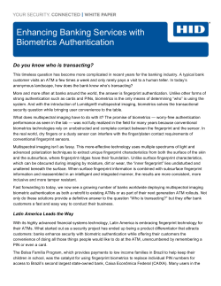 Enhancing Banking Services with Biometrics