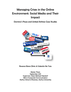 Managing Crises in t Environment: Social Medi