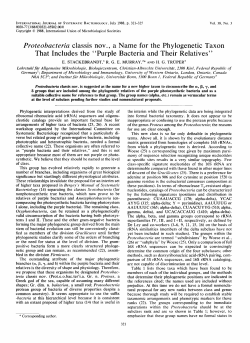 Proteobacteria classis nov. a Name for the Phylogenetic Taxon That