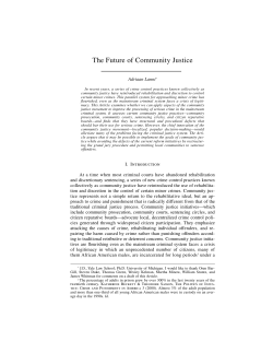 The Future of Community Justice