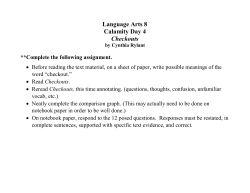 Language Arts 8 Calamity Day 4 Checkouts by Cynthia Rylant