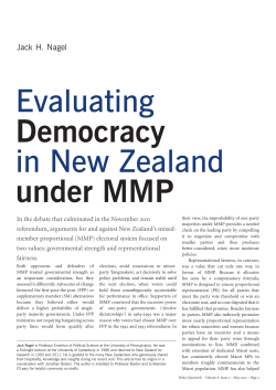 Evaluating Democracy in New Zealand under MMP