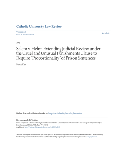 Solem v. Helm: Extending Judicial Review under the Cruel and