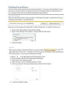 Disabling Pop-up Blockers