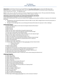 US History EOC Review Sheet