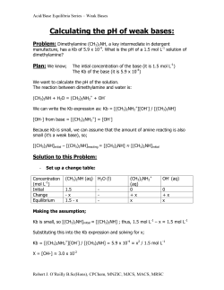 Calculating the pH of weak bases