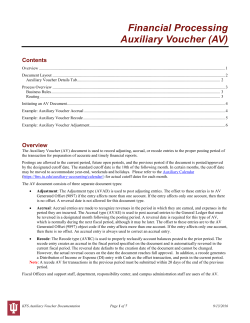 Auxiliary Voucher - Financial Management Services
