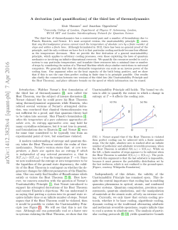 A derivation (and quantification) of the third law of thermodynamics