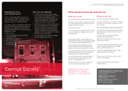 Exempt Escorts - Federation of Community Legal Centres Victoria