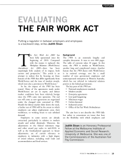 EVALUATINg THE FAIR WORK ACT