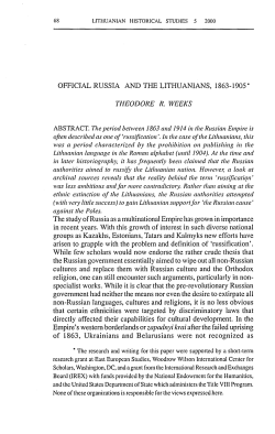OFFICIAL RUSSIA AND THE LITHUANIANS, 1863