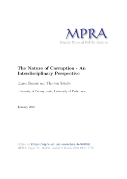 The Nature of Corruption - An Interdisciplinary Perspective