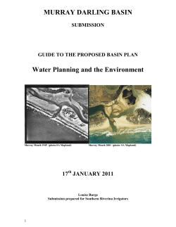 MURRAY DARLING BASIN PLAN - Myth and the Murray &ndash; river that is